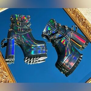 Current Mood Ex Machina Holographic Platform Boots